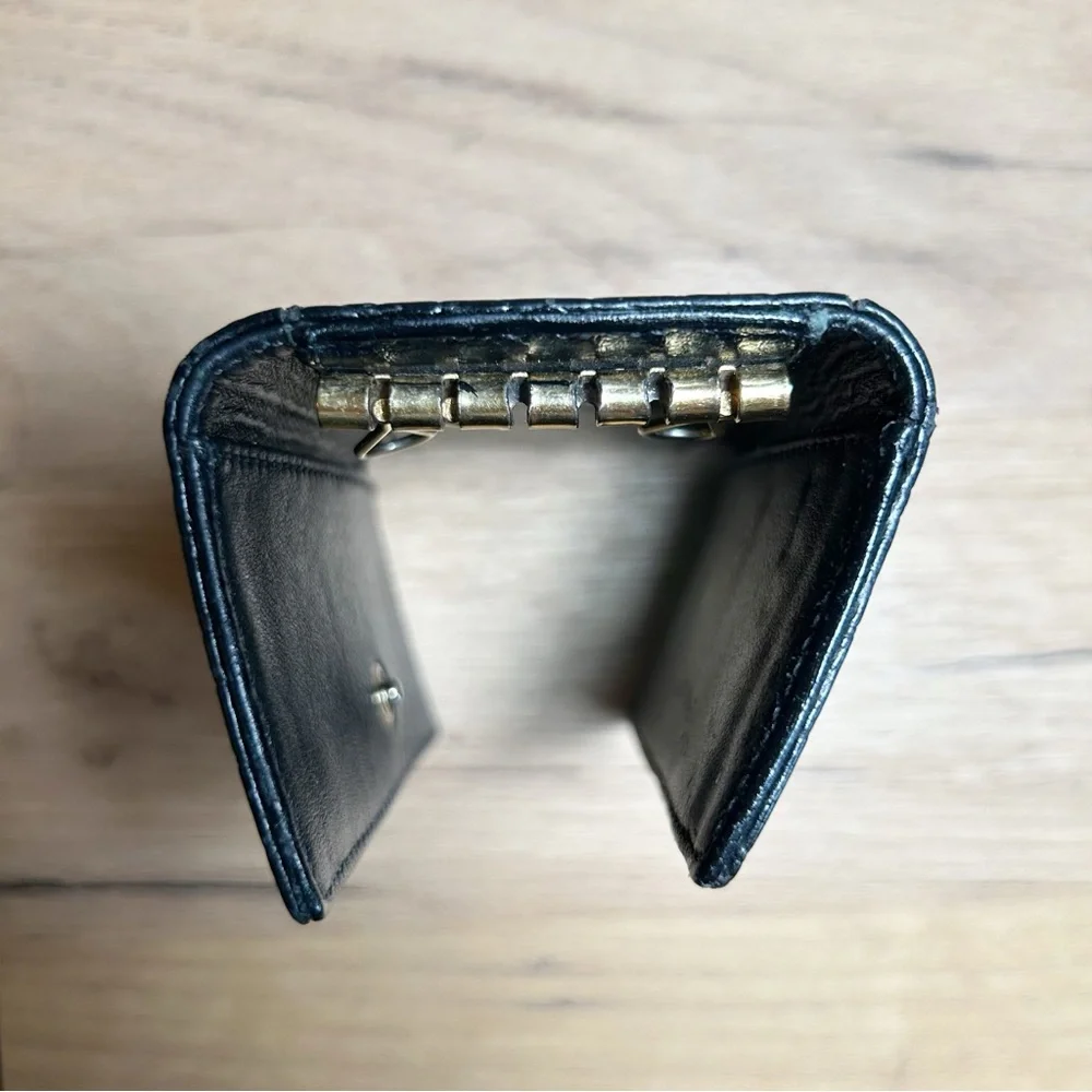 Vivienne Westwood Black Croc-Embossed Wallet Key Case with Gold Logo Authentic - Picture 12 of 14